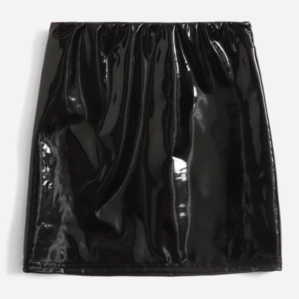 XS Black Patent Leather Skirt